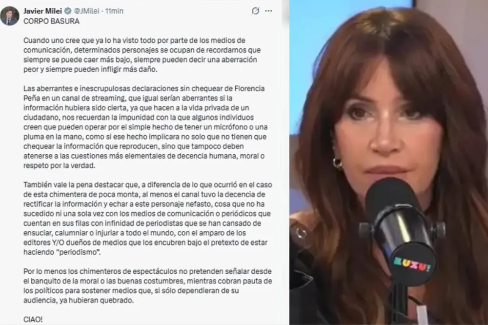 posteo Milei florencia peña